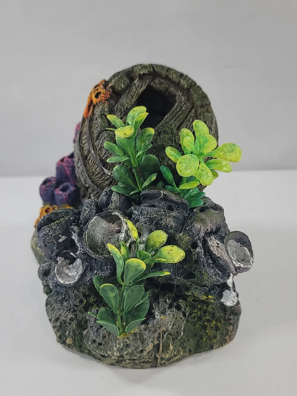 Top Fin Aquarium Decoration Fish Tank Resin Rock Barnacle Barrel Cave Ornament
